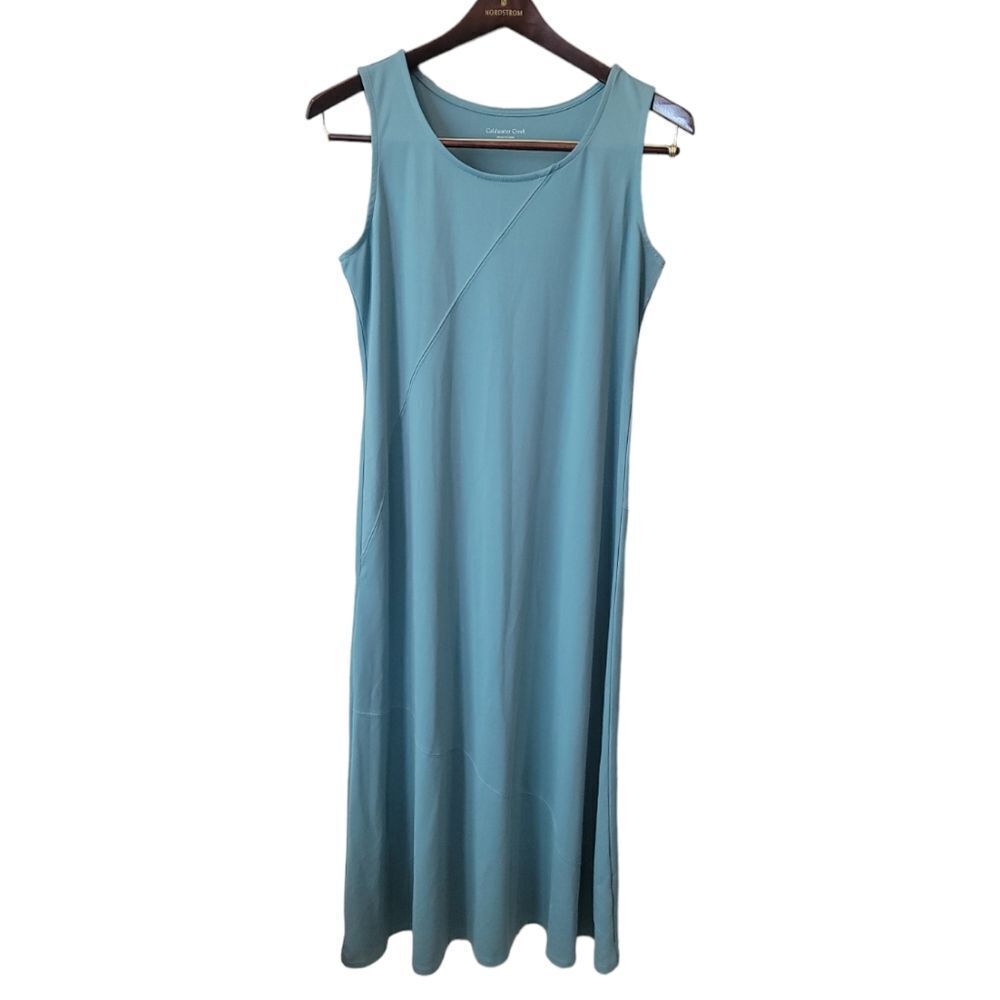 Coldwater Creek Teal Blue Sleeveless Maxi Dress - Picture 2 of 9